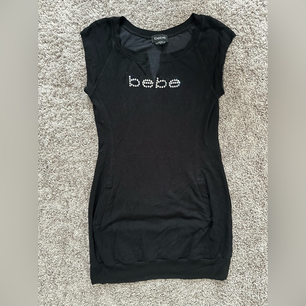 Bebe Short Sleeve Shirt with Swarovski Crystals